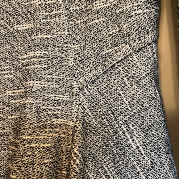 Max Studio Weekend 100% Cotton Hooded Open Cardigan Asymmetrical Black White S - Picture 10 of 16